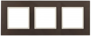 ЭРА 14 Elegance рамка СУ 3 мест.стекло, мокко+сл.к 14-5103-31 5558