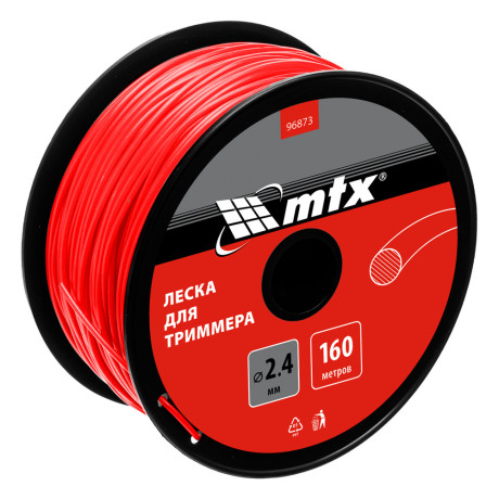 Леска для триммера круглая 2,4 мм х 160 м, на катушке MTX