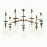 ODEON LIGHT 4855/7C CLASSIC ODL_EX21 золото/разноцв./керамика/стекл люстра E14 7x40W 628x970 BIZET