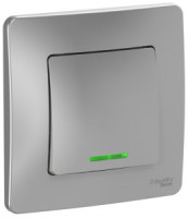 Systeme Electric BLANCA выкл. СУ 1 кл. 10А алюм. (пл.осн., инд.) BLNVS010113 (5!)