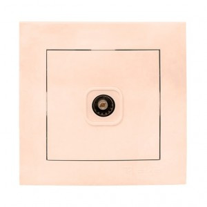 EKF Валенсия роз. СУ телевизионная TV 1 мест. 75Ом 5-862МГц кремовая Al/Cu (корпус PC) EWA00-027-20