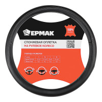 ЕРМАК Оплетка руля, со вставками "нубук", черный, разм. (М), искусственная кожа