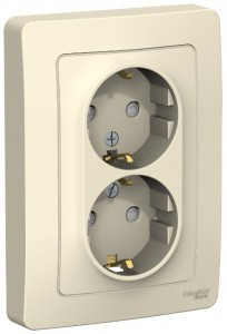 Systeme Electric BLANCA роз. СУ 2 мест. 16А молоч. (земля, штор.) BLNRS001122 (6!)