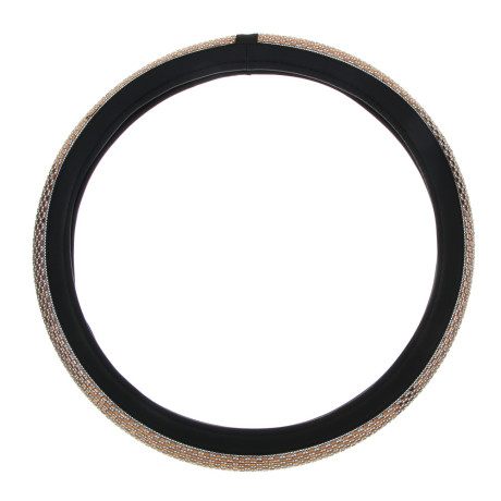 ЕРМАК Оплетка руля, кристаллы, золотой, размер M, полиуретан(PU)