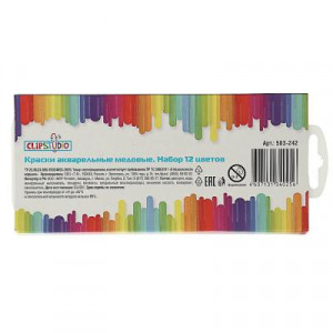 ClipStudio Краски акварельные, 12 цветов, без кисти, в картонной упаковке