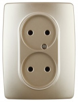 ЭРА 12 роз. СУ 2 мест. 16А шампань, автоклеммы 12-2107-04 0898