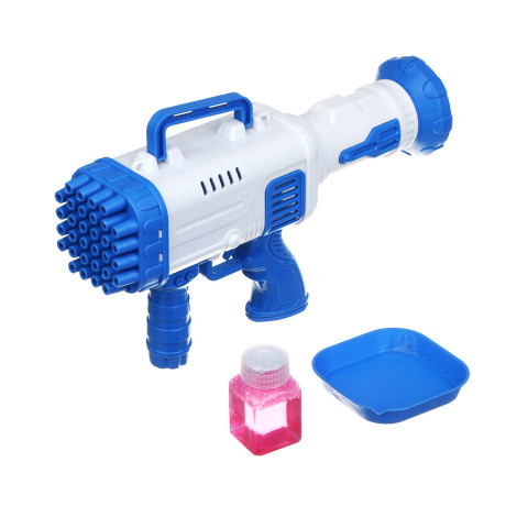 ИГРОЛЕНД Пулемет для мыльных пузырей, PP, 4хАА, 30мл, мыльный р-р, 25.5х7х14.5см, 2 цвета