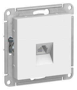 Systeme Electric AtlasDesign мех. роз. телеф. СУ 1 мест. бел. Antibact.(пл.осн., RJ11) ATN000181(5!)