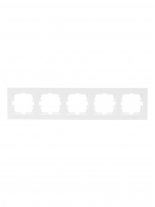 Lezard VESNA рамка СУ 5 мест. (горизонт) белая 742-0200-150
