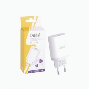 Сет. адаптер/зарядник/блок пит. Delta 52100, 220V-5V 3000mA, белый, 30233