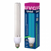 Uniel лампа у/ф бактерицидная E27 25W, 253.7нм 265x58 без озона, кварцевое ст.ESL-PLD-25/UVCB/E27/CL