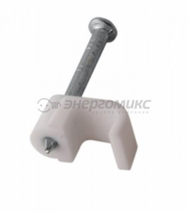 REXANT скоба плоская с гвоздем пластик.  4мм х 2мм (упак. 50 шт.), (10!) 07-4204