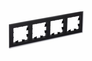 Systeme Electric AtlasDesign Nature рамка СУ 4 мест. матовое стекло черный ATN331004