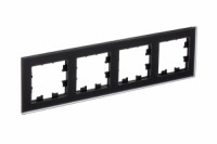 Systeme Electric AtlasDesign Nature рамка СУ 4 мест. матовое стекло черный ATN331004