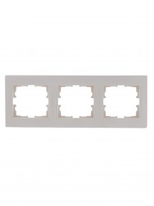 Lezard KARINA рамка 3 мест. (горизонт.) б/вст крем (ABS) 707-0300-148