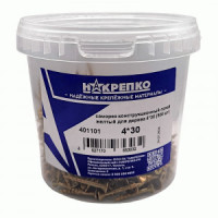 Саморез конструкционный потай желтый для дерева 4*30 Torx 20 (500 шт) 1/6 НАКРЕПКО 401101