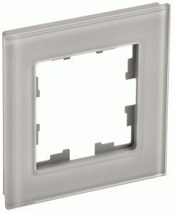 IEK BRITE Рамка СУ 1 мест. РУ-1-2-БрД стекло дым. BR-M12-G-K30