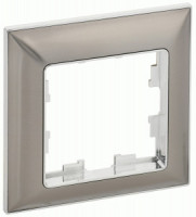 IEK BRITE Рамка СУ 1 мест. РУ-1-Бр пластик хром/никель BR-M12-12-4-K23