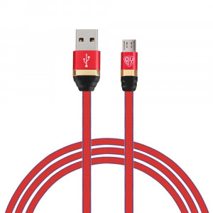 BY Кабель для зарядки Элегант Micro USB, 1м, 3А, быстрая зарядка QC3.0, тканевая оплётка, красный