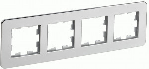 IEK BRITE Рамка СУ 4 мест. РУ-4-1-Бр металл алюминий RE BR-M42-M-01-K47
