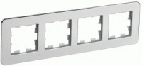 IEK BRITE Рамка СУ 4 мест. РУ-4-1-Бр металл алюминий RE BR-M42-M-01-K47