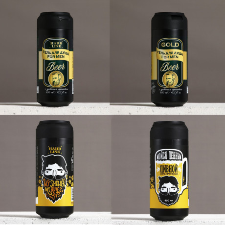 Гель для душа мужской HARD LINE пиво МИКС, 400мл