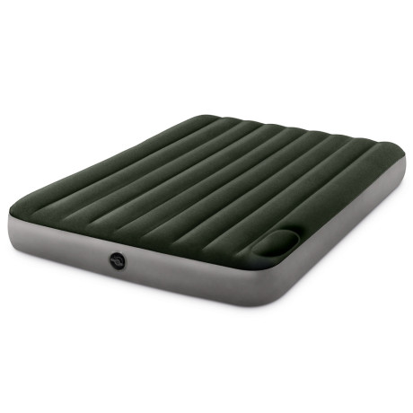 INTEX Матрас надувной DOWNY AIRBED, встроенный ножной насос, 203x152x25см, до 272кг, 64763