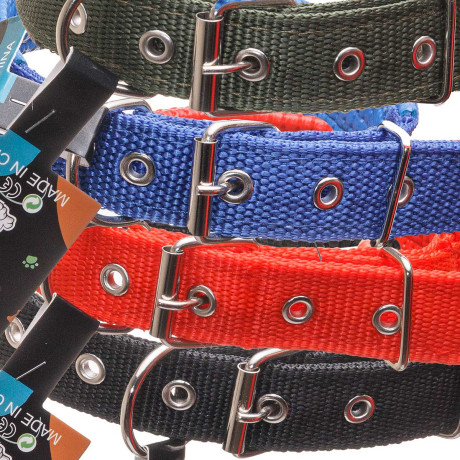 Ошейник 52*2,5 см брезент с акрил пен МИКС NA2627 (360