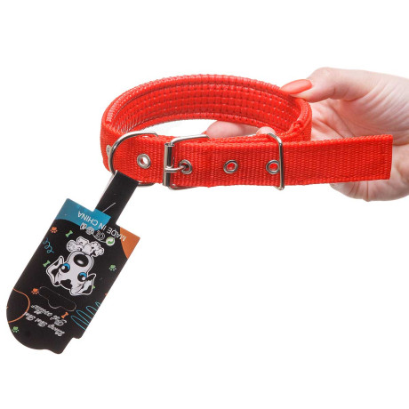 Ошейник 52*2,5 см брезент с акрил пен МИКС NA2627 (360