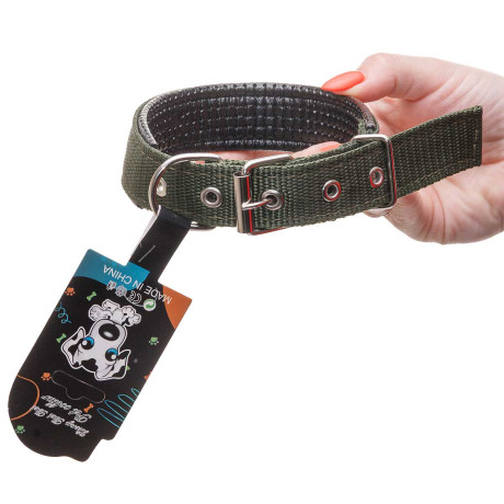 Ошейник 52*2,5 см брезент с акрил пен МИКС NA2627 (360
