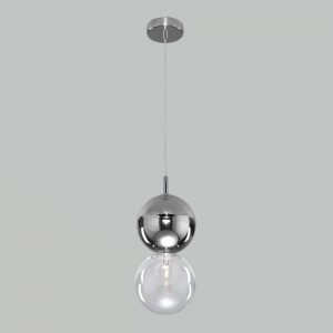 EUROSVET св-к подвес. 1x3W G4 150x150x1500 стекл.плафон хром/дымчатый 50091/1 a057447