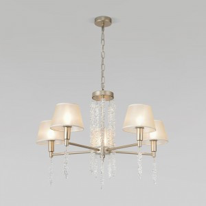 Eurosvet св-к св/д подвес. E14 5x40W 770х770х900 зол. мат./беж. Charuel 60148/5 Умный дом a064944