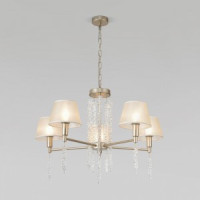 Eurosvet св-к св/д подвес. E14 5x40W 770х770х900 зол. мат./беж. Charuel 60148/5 Умный дом a064944