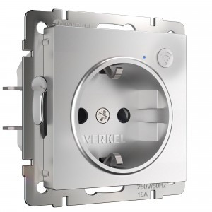 Werkel мех. роз. СУ 1 мест. 16A земля шторки Wi-Fi (серебро) W1171606 a056420