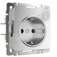 Werkel мех. роз. СУ 1 мест. 16A земля шторки Wi-Fi (серебро) W1171606 a056420