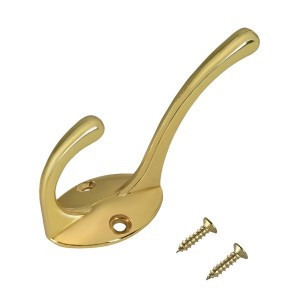 Крючок-вешалка мебельн 2-рожк СТАНДАРТ 603 GP золото Инд. уп. на подвесе (600,50)