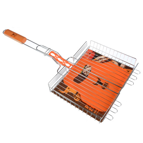 Решетка-гриль хром. тм GRILLBOOM, 56х(23х30х4) см, веер 20х30 см