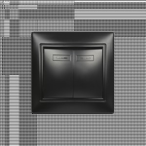 Smartbuy Венера выкл. СУ 2-клавишный с индикатором 10А черный,  (SBE-01b-10-SW2-1-c)