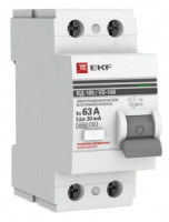 EKF PROxima выкл. дифферинциальный (УЗО) ВД-100 2P 63А 30мА тип AC 4,5кА эл.мех elcb-2-63-30-em-pro