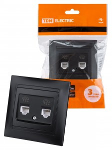 TDM Лама роз. телефонная СУ 2 мест. RJ11 графит SQ1815-0618