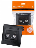 TDM Лама роз. телефонная СУ 2 мест. RJ11 графит SQ1815-0618