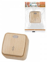 TDM Дача Народная переключатель ОУ 1 кл (инд.) 10А сосна (10!) SQ1824-0056