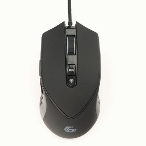 Мышь игровая Gembird MG-770, USB, чёрн., 3200DPI, 7 кн., рег. подсв., каб. тканевый 1.8 м, 18714
