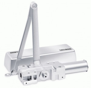 Доводчик дверной NOTEDO DC-020-200 DA с кожухом и кронштейном SILVER до 200 кг (4)