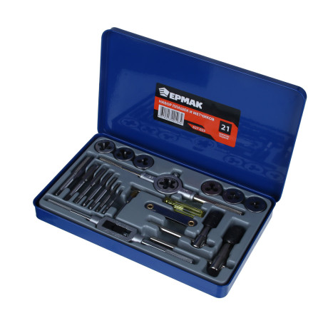 ЕРМАК Набор плашек и метчиков 21шт