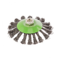 Щетка для УШМ, 115 мм, М14, &quot;тарелка&quot;, крученая проволока 0.5 мм Сибртех