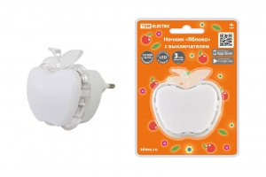 TDM Ночник "Яблоко" с выключателем, 0,3 Вт, 220 В (20!) SQ0357-0033