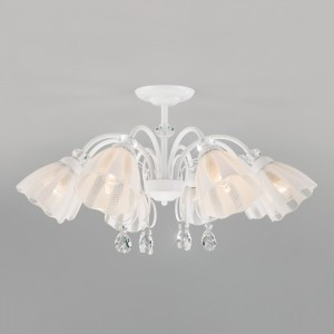 EUROSVET Люстра 8x60W 750х400 металл белый/прозрачный Floranse 30155/8