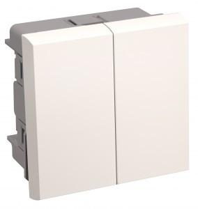 IEK ПРАЙМЕР ВК4-22-00-П выкл. проход. (перекл.) СУ 2 кл. (на 2 модуля) серия 45х45 белый CKK-40D-PD2