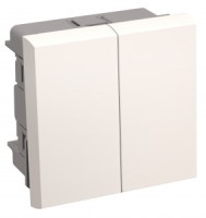 IEK ПРАЙМЕР ВК4-22-00-П выкл. проход. (перекл.) СУ 2 кл. (на 2 модуля) серия 45х45 белый CKK-40D-PD2